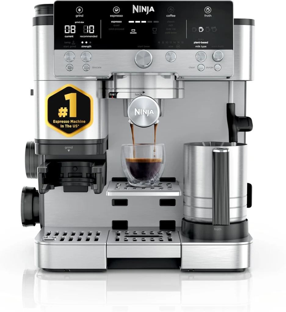 SUPER PROMOÇÃO - Cafeteira Ninja Luxe 3 em 1 com Moedor Integrado e Espumador de Leite, o Melhor para o Preparo de Espresso