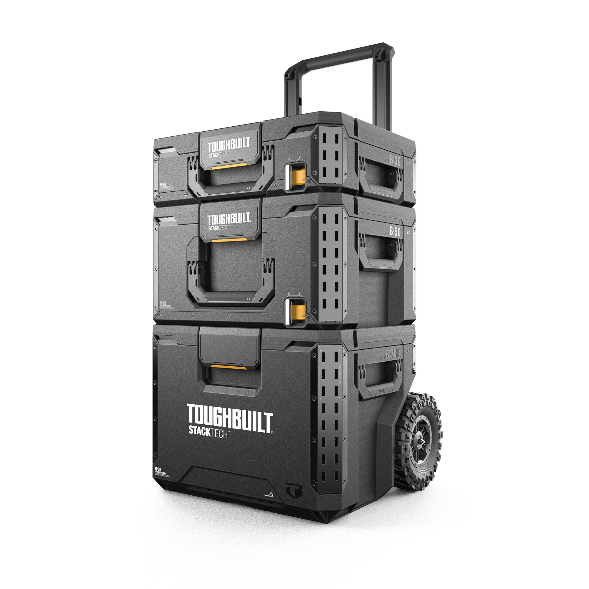 Caixa de ferramentas industrial Toughbuilt com Rodas, Kit com 3 unidades